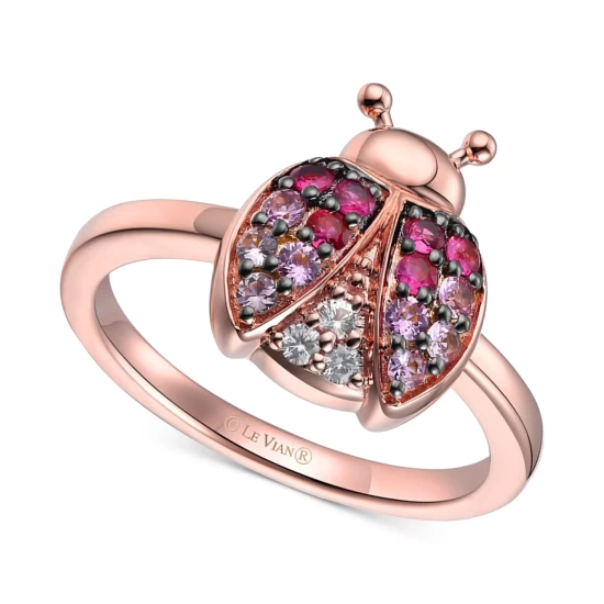 Best Sale 🔔 Le Vian Strawberry Ombré Sapphire (1/3 Ct. T.w.) & White Sapphire (1/20 Ct. T.w.) Ladybug Ring In 14k Rose Gold 14k Strawberry Gold Ring ⌛ 4 Best Sale 🔔 Le Vian Strawberry Ombré Sapphire (1/3 Ct. T.w.) & White Sapphire (1/20 Ct. T.w.) Ladybug Ring In 14k Rose Gold 14k Strawberry Gold Ring ⌛ - Image 2