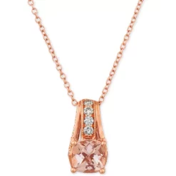 Discount 🎉 Le Vian Peach & Nude Peach Morganite (5/8 Ct.t.w.) And Nude Diamonds (1/4 Ct. T.w.) 18 Pendant Necklace In 14k Rose Gold 🔔 -Le Vian Shop unnamed file 889
