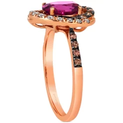 Budget ❤️ Le Vian Raspberry Rhodolite (1-3/8 Ct. T.w.) & Diamond (3/8 Ct. T.w.) Halo Ring In 14k Rose Gold 🔥 -Le Vian Shop unnamed file 901