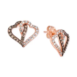 Brand new 👏 Le Vian Chocolate Diamond (3/8 Ct. T.w.) & Nude Diamond (3/8 Ct. T.w.) Interlocking Heart Stud Earrings In 14k Rose, Yellow Or White Gold 👏 -Le Vian Shop unnamed file 904