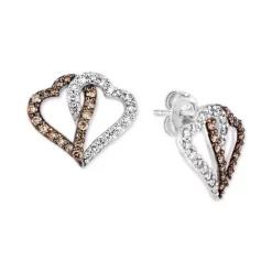 Brand new 👏 Le Vian Chocolate Diamond (3/8 Ct. T.w.) & Nude Diamond (3/8 Ct. T.w.) Interlocking Heart Stud Earrings In 14k Rose, Yellow Or White Gold 👏 -Le Vian Shop unnamed file 905