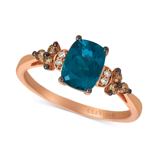 Outlet 🔔 Le Vian Green Apple® Peridot (1-1/6 Ct. T.w. ) & Vanilla And Chocolate Diamond (1/6 Ct. T.w.) Ring In 14k Rose Gold (Also Available In Deep Sea Blue Topaz™) 🔔 3 Outlet 🔔 Le Vian Green Apple® Peridot (1-1/6 Ct. T.w. ) & Vanilla And Chocolate Diamond (1/6 Ct. T.w.) Ring In 14k Rose Gold (Also Available In Deep Sea Blue Topaz™) 🔔 - Image 2