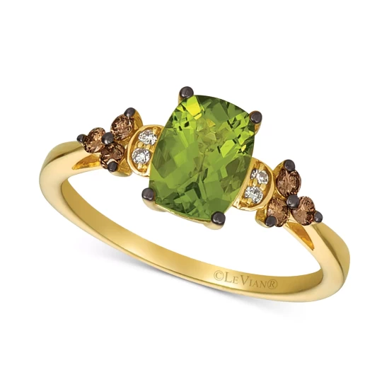 Outlet 🔔 Le Vian Green Apple® Peridot (1-1/6 Ct. T.w. ) & Vanilla And Chocolate Diamond (1/6 Ct. T.w.) Ring In 14k Rose Gold (Also Available In Deep Sea Blue Topaz™) 🔔 4 Outlet 🔔 Le Vian Green Apple® Peridot (1-1/6 Ct. T.w. ) & Vanilla And Chocolate Diamond (1/6 Ct. T.w.) Ring In 14k Rose Gold (Also Available In Deep Sea Blue Topaz™) 🔔 - Image 3