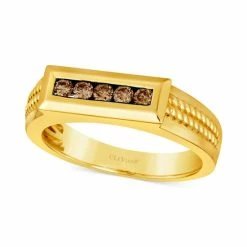 Promo ⭐ Le Vian Chocolatier® Men's Chocolate Diamond Rope Design Ring (1/3 Ct. T.w.) In 14k Gold 💯