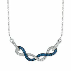 Cheap 🎉 Le Vian Blueberry Sapphire (3/8 Ct. T.w.) & Vanilla Diamond (1/3 Ct. T.w.) Braided 18 Statement Necklace In 14k White Gold ✔️