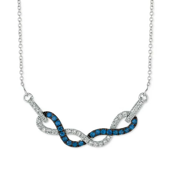 Cheap 🎉 Le Vian Blueberry Sapphire (3/8 Ct. T.w.) & Vanilla Diamond (1/3 Ct. T.w.) Braided 18 Statement Necklace In 14k White Gold ✔️ 3 Cheap 🎉 Le Vian Blueberry Sapphire (3/8 Ct. T.w.) & Vanilla Diamond (1/3 Ct. T.w.) Braided 18 Statement Necklace In 14k White Gold ✔️