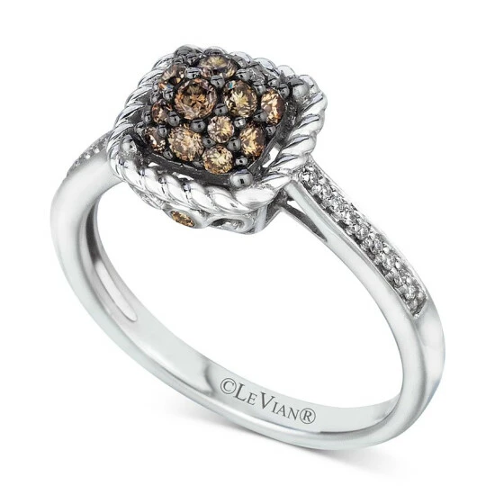 Wholesale 🤩 Le Vian Chocolatier® Diamond Cluster Ring (1/2 Ct. T.w.) In 14k White Gold 🎁 3 Wholesale 🤩 Le Vian Chocolatier® Diamond Cluster Ring (1/2 Ct. T.w.) In 14k White Gold 🎁
