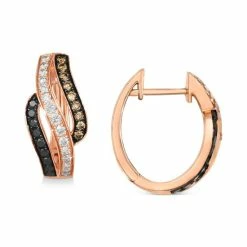 Cheap 😀 Le Vian Multicolor Diamond Swirl Hoop Earrings (3/4 Ct. T.w.) In 14k Rose Gold ⭐