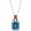 Best deal 🤩 Le Vian Deep Sea Blue Topaz (3 Ct. T.w.) & Diamond (3/8 Ct. T.w.) Adjustable 20 Pendant Necklace In 14k White Gold 14k Vanilla Gold Pendant 🌟