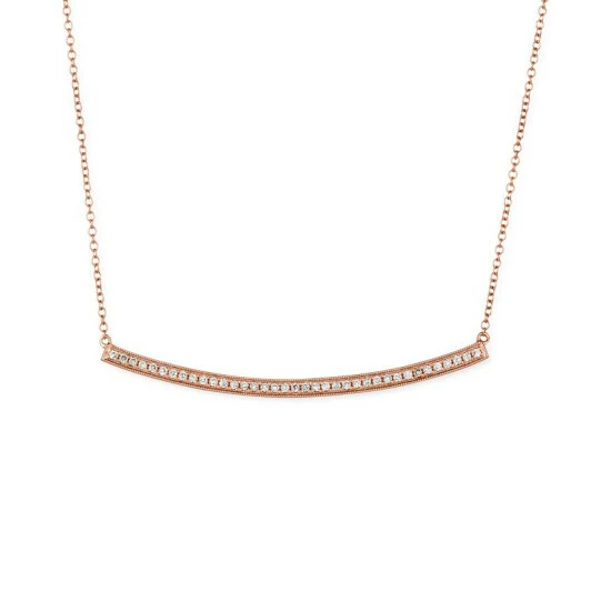 Brand new 🤩 Le Vian Nude Diamond Curved Bar 18 Statement Necklace (1/3 Ct. T.w.) In 14k Rose Gold 🔔 3 Brand new 🤩 Le Vian Nude Diamond Curved Bar 18 Statement Necklace (1/3 Ct. T.w.) In 14k Rose Gold 🔔