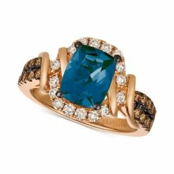 Hot Sale 🥰 Le Vian Chocolate & Nude™ Deep Sea Blue Topaz™ (2-1/10 Ct. T.w.) & Diamond (5/8 Ct. T.w.) Ring In 14k Rose Gold London Blue Topaz 🥰