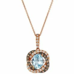 Wholesale 🛒 Le Vian Blue Topaz (1-7/8 Ct. T.w.) & Diamond (3/8 Ct. T.w.) 20 Pendant Necklace In 14k Rose Gold 🧨