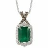 Hot Sale 🎁 Le Vian Emerald (2 Ct. T.w.) & Diamond (1/3 Ct. T.w.) Adjustable Pendant Necklace In 14k White Gold ⌛ -Le Vian Shop unnamed file 959
