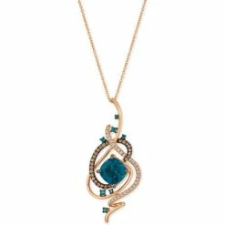 Wholesale ❤️ Le Vian Crazy Collection® Deep Sea Blue Topaz™ (5-3/8 Ct. T.w.) And Diamond (3/4 Ct. T.w.) Pendant Necklace In 14k Rose Gold 🧨