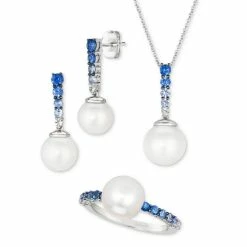 Best deal 🔥 Le Vian Vanilla Pearl & Denim Ombré Sapphire Jewelry Collection In 14k White Gold ✔️